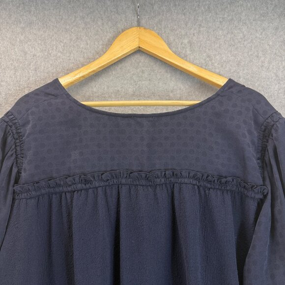 Current Air Los Angeles Womens Navy Blue Long Sleeve Blouse Top FLAW Size 3X - Picture 9 of 16